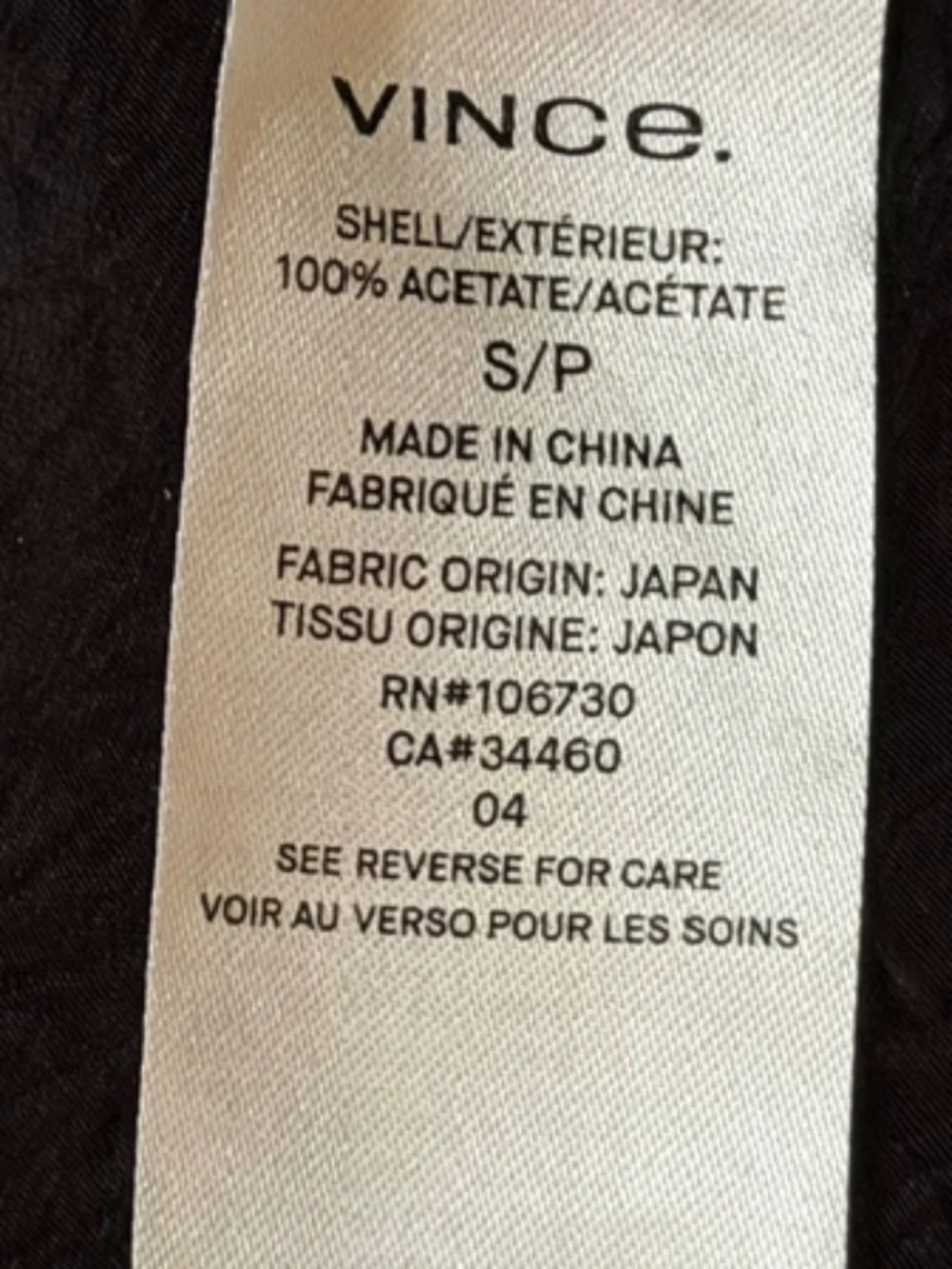 VINCE BLACK SATIN ASYMMETRICAL BIAS MIDI SKIRT - SIZE S